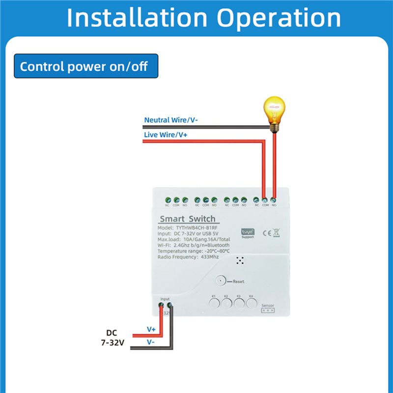 Tuya 4 Channel - Interruttore Intelligente WiFi DT51 Tuya a
