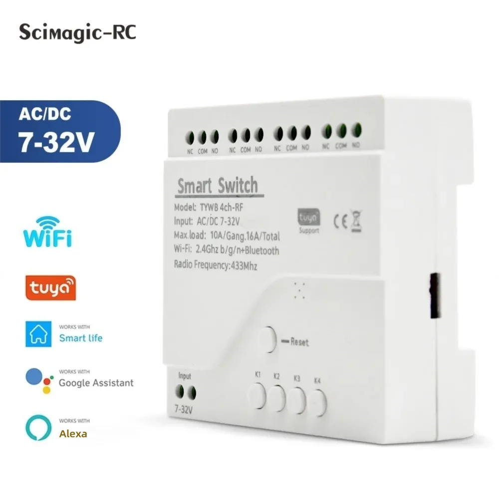Tuya 4 Channel - Tuya Smart WiFi 7-32V 85-250V Interruttore